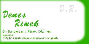 denes rimek business card